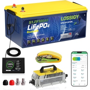 LOSSIGY 48V 15Ah Lithium Golf Cart Battery for EZGO TXT & RXV, Up to 30 Miles Range, Support Conversion Kit, Lighter and Faster Charging, for 2-6 Passenger Golf cart